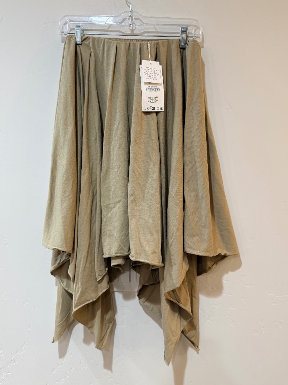 NWT ZARA Asymmetrical Skirt Tan BOHO Western Cowgirl Size S Small NEW with TAG